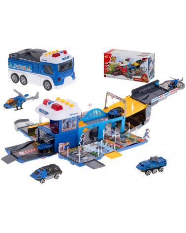 Transporter wóz policyjny rozkładany parking  + akcesoria  Pozostałe zabawki dla dzieci KX5997-IKA 1