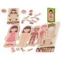 Puzzle drewniane warstwowe budowa ciała montessori dziewczynka  Edukacyjne zabawki KX5957-IKA 1