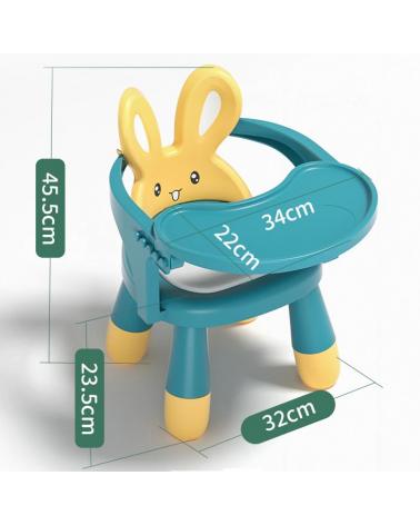 Krzesełko stolik do karmienia i zabawy żółto-niebieski  Akcesoria dla dzieci KX5846-IKA 1