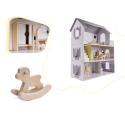 Domek dla lalek drewniany + mebelki 70cm szary  Lalki i akcesoria KX6278-IKA 2