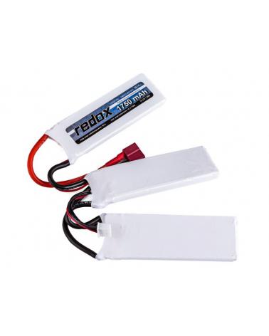 Pakiet Akumulator LiPo ASG 1750 mAh 11,1V 20C rozdzielony 1+1+1 Redox Redox Części i akcesoria modeli 5903754001895-KJA 1