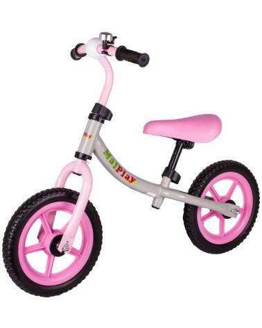Rowerek biegowy rower dziecięcy szaro-różowy Pozostałe rowery i pojazdy KX5414_1-IKA 1