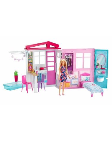 Duży przenośny domek dla Barbie przytulny domek + lalka FXG5 MATTEL Lalki i akcesoria 22566-CEK 1