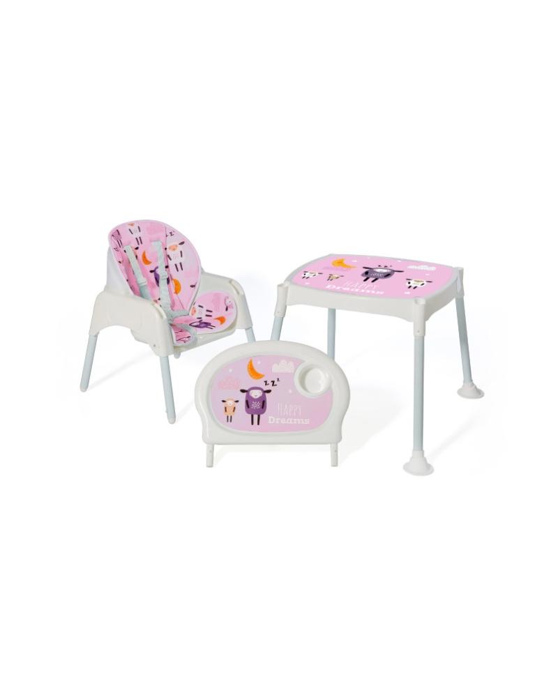 Krzesełko do karmienia stoliczek 3w1 różowy Akcesoria dla dzieci KX5317_3-IKA 2
