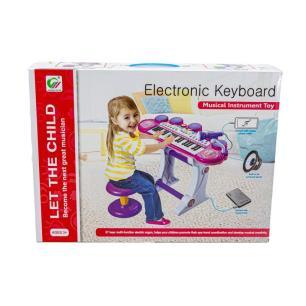 Różowe Organki Keyboard - Stolik, Krzesełko, Mikrofon
