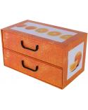 Pudełko kartonowe 2 szuflady poziome OWOCE POMARAŃCZA  Pojemniki i skrzynie 832120-DPM 1