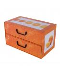 Pudełko kartonowe 2 szuflady poziome OWOCE POMARAŃCZA  Pojemniki i skrzynie 832120-DPM 2