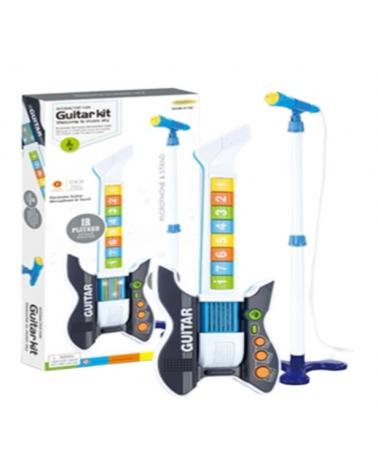 Gitara elektryczna rockowa z mikrofonem niebieska  Pozostałe zabawki dla dzieci KX5468_1-IKA 1
