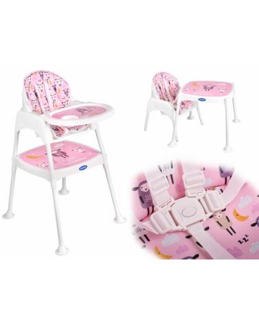 Krzesełko do karmienia stoliczek 3w1 różowy  E1 KONTEXT Zabawki dla najmłodszych 22647-CEK 1