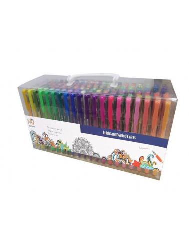 Długopisy żelowe kolorowe brokatowe zestaw 140szt.  Pozostałe artykuły szkolne KX5554-IKA 1