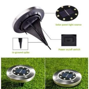 Lampa solarna ogrodowa LED najazdowa gruntowa 12szt