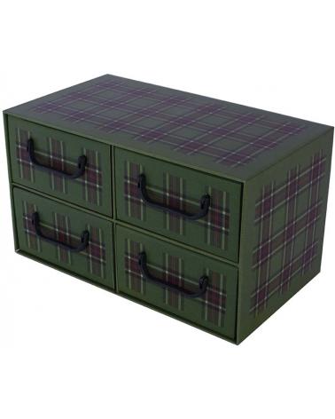 Pudełko kartonowe 4 szuflady poziome SZKOCKA KRATA ZIELONA MissSpace Pojemniki i skrzynie 877246-DPM 1