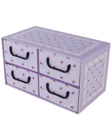 Pudełko kartonowe 4 szuflady poziome PROWANSALSKIE FIOLETOWE MissSpace Pojemniki i skrzynie 877031-DPM 1
