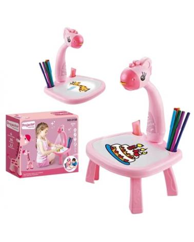 Projektor stół kreślarki do malowania żyrafa różowa  Edukacyjne zabawki KX5153-IKA 1