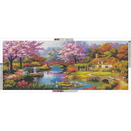 DUŻY XXL 120x50cm Haft Diamentowy, Obraz, Mozaika Diamentowa Diamond Painting, PIĘKNY KARJOBRAZ