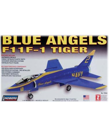 Model Plastikowy Do Sklejania Lindberg (USA) Samolot F-11 Tiger Blue Angels Lindberg Modele do sklejania 70542-KJA 1