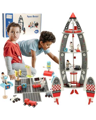 Rakieta drewniana statek prom kosmiczny astronauta  Pozostałe zabawki dla dzieci KX4903-IKA 1