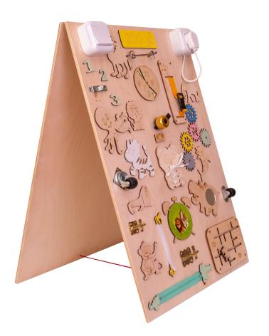 Tablica manipulacyjna drewniana dwustronna kredowa ZOO zwierzątka  Pozostałe zabawki dla dzieci KX4627-IKA 1