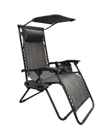 Fotel leżak ogrodowy składany z daszkiem zagłówkiem szary H1 VK1 Meble ogrodowe 23308-CEK 1