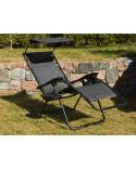 Fotel leżak ogrodowy składany z daszkiem zagłówkiem szary H1 VK1 Meble ogrodowe 23308-CEK 2