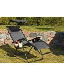 Fotel leżak ogrodowy składany z daszkiem zagłówkiem szary H1 VK1 Meble ogrodowe 23308-CEK 5