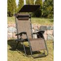 Fotel leżak ogrodowy składany z daszkiem zagłówkiem brąz  H1 VK1 Meble ogrodowe 23309-CEK 3