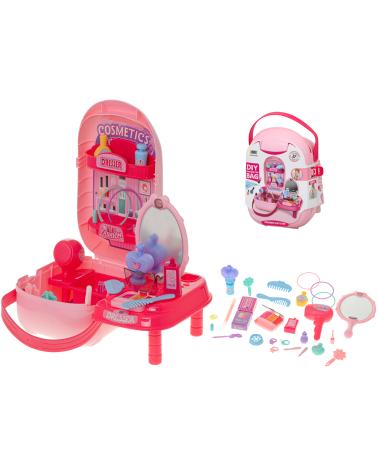 Zestaw kosmetyczny z akcesoriami w walizce toaletka 37el. + stolik  Pozostałe zabawki dla dzieci KX6389-IKA 1