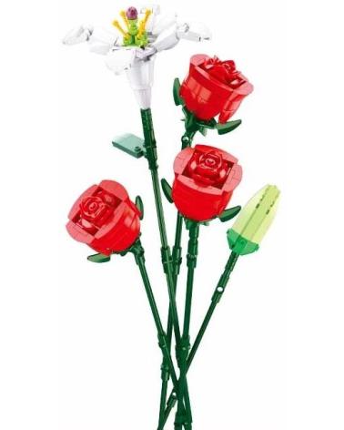Klocki SLUBAN Róża Lilia kwiatki bukiet 267 el  SLUBAN Klocki 23366-CEK 1