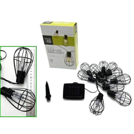 Lampki ogrodowe solarne żarówki girlanda loft 10LED