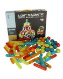 Klocki magnetyczne dla małych dzieci świecące 102 elementy  Klocki KX4771_2-IKA 8
