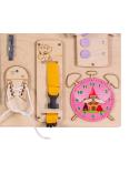 Tablica manipulacyjna drewniana różowy zegar 75x50cm  Pozostałe zabawki dla dzieci KX4630_1-IKA 2