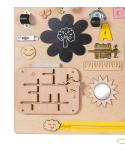 Tablica manipulacyjna drewniana różowy zegar 75x50cm  Pozostałe zabawki dla dzieci KX4630_1-IKA 4