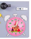 Tablica manipulacyjna drewniana różowy zegar 50x37,5cm  Pozostałe zabawki dla dzieci KX4423_1-IKA 5