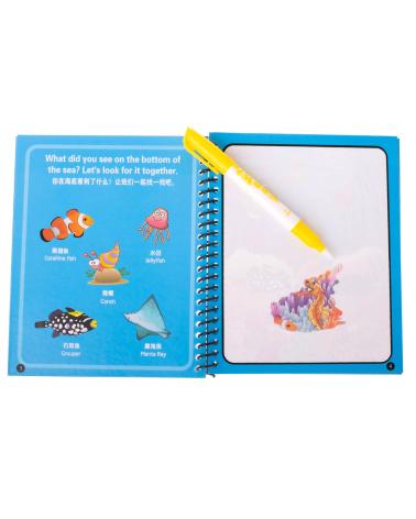 Książeczka wodna z mazakiem zwierzęta morskie niebieska  Edukacyjne zabawki KX7205-IKA 1