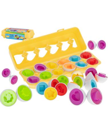 Układanka edukacyjna sorter dopasuj kształty jajka 12szt  Edukacyjne zabawki KX5966-IKA 1