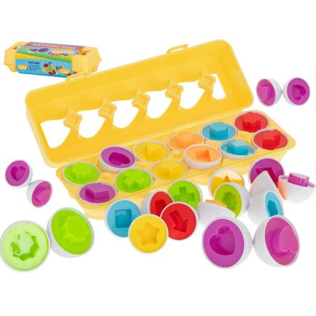 Układanka edukacyjna sorter dopasuj kształty jajka 12szt  Edukacyjne zabawki KX5966-IKA 1