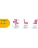 Krzesło biurkowe Entelo Petit różowy  R1 ENTELO Krzesła obrotowe 23427-CEK 4