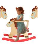 Koń konik na biegunach drewniany z oparciem  Pozostałe zabawki dla dzieci KX4885-IKA 2
