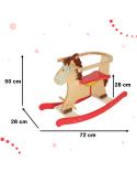 Koń konik na biegunach drewniany z oparciem  Pozostałe zabawki dla dzieci KX4885-IKA 3