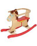 Koń konik na biegunach drewniany z oparciem  Pozostałe zabawki dla dzieci KX4885-IKA 6