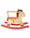 Koń konik na biegunach drewniany z oparciem  Pozostałe zabawki dla dzieci KX4885-IKA 7