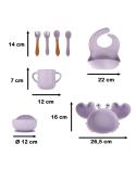 Naczynia silikonowe dla dzieci krab zestaw 9 elementów fioletowy  Akcesoria dla dzieci KX4526_1-IKA 2