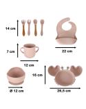 Naczynia silikonowe dla dzieci krab zestaw 9 elementów różowy  Akcesoria dla dzieci KX4526_2-IKA 2