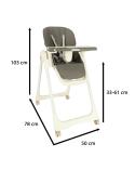 Krzesełko do karmienia na kółkach z podstawką składane szare  Akcesoria dla dzieci KX4517-IKA 2
