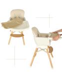 Krzesełko do karmienia z podnóżkiem drewniane nogi kolor beżowy  Akcesoria dla dzieci KX4515-IKA 5