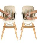 Krzesełko do karmienia z podnóżkiem drewniane nogi kolor beżowy  Akcesoria dla dzieci KX4515-IKA 6