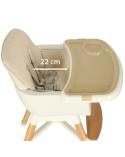 Krzesełko do karmienia z podnóżkiem drewniane nogi kolor beżowy  Akcesoria dla dzieci KX4515-IKA 7