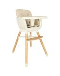 Krzesełko do karmienia z podnóżkiem drewniane nogi kolor beżowy  Akcesoria dla dzieci KX4515-IKA 8