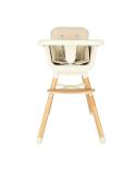 Krzesełko do karmienia z podnóżkiem drewniane nogi kolor beżowy  Akcesoria dla dzieci KX4515-IKA 9
