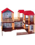 Domek dla lalek willa czerwony dach oświetlenie  Lalki i akcesoria KX5139-IKA 3